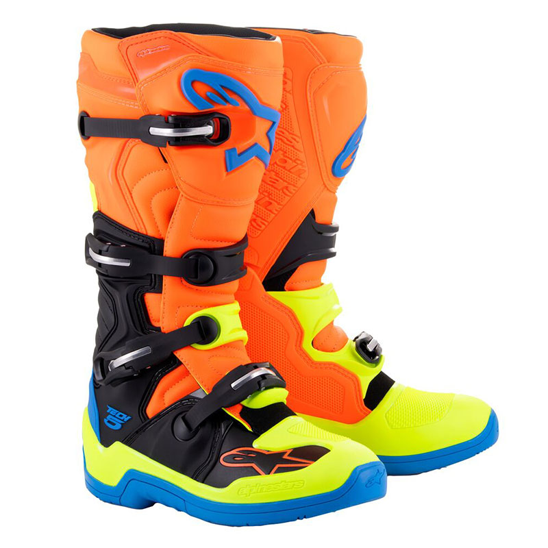 Stivali Alpinestars Tech 5 arancio blu giallo