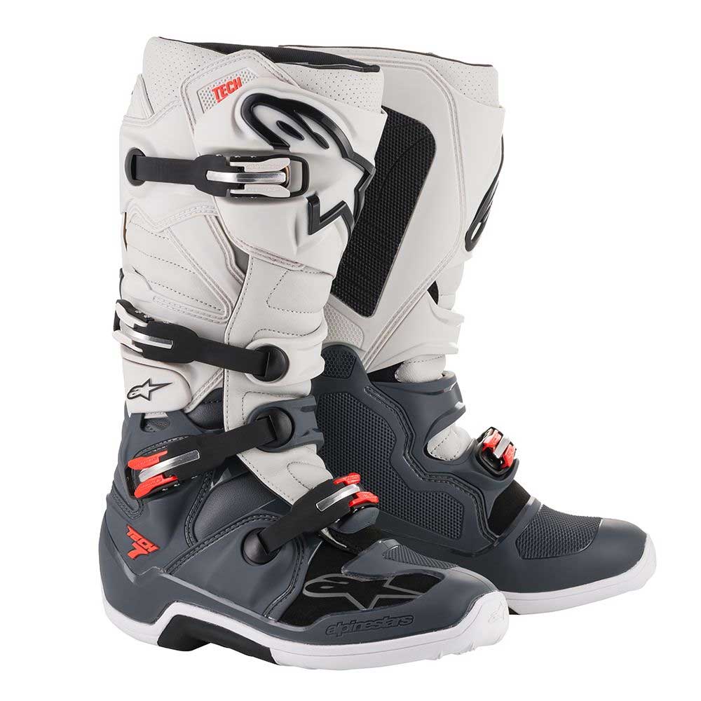 Alpinestars Tech 7 2019 grigio scuro grigio chiaro rosso fluo