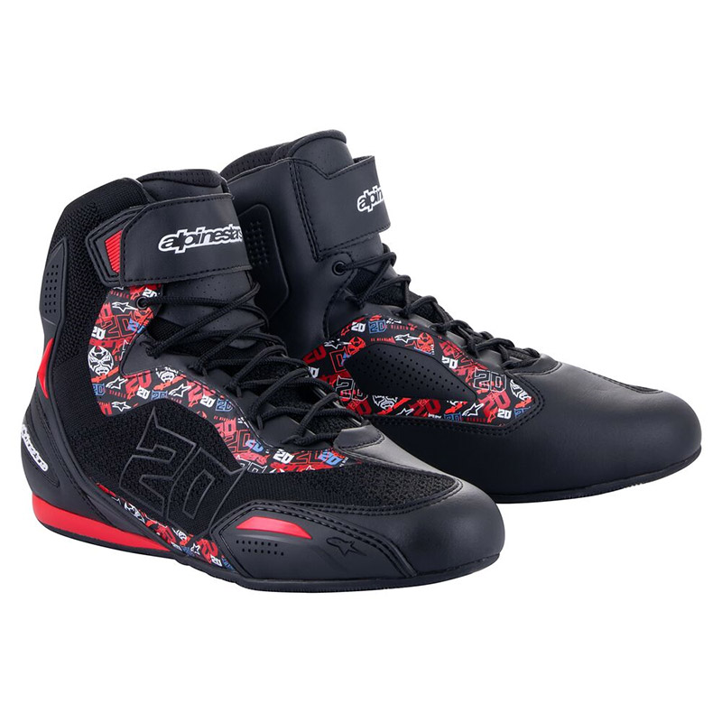 Chaussures Alpinestars FQ20 Faster 3 Rideknit noir rouge Bottes A25133231303 MotoStorm