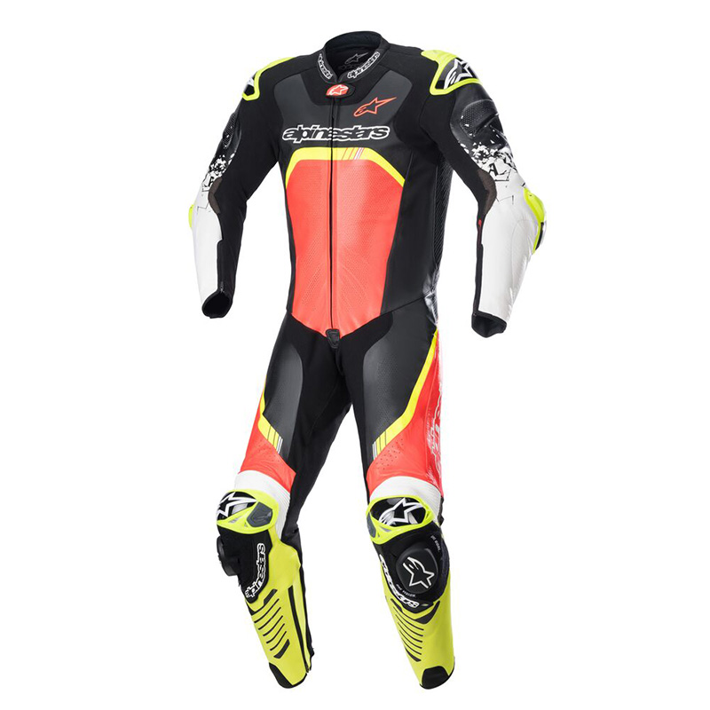 Tuta Alpinestars GP Tech V4 rosso fluo giallo