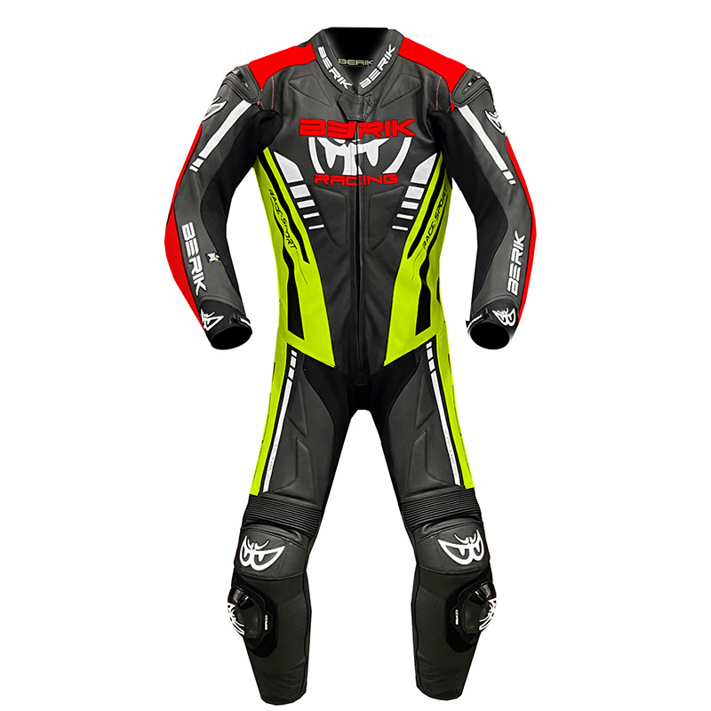 Tuta Berik Gp Race Racing nero rosso giallo fluo