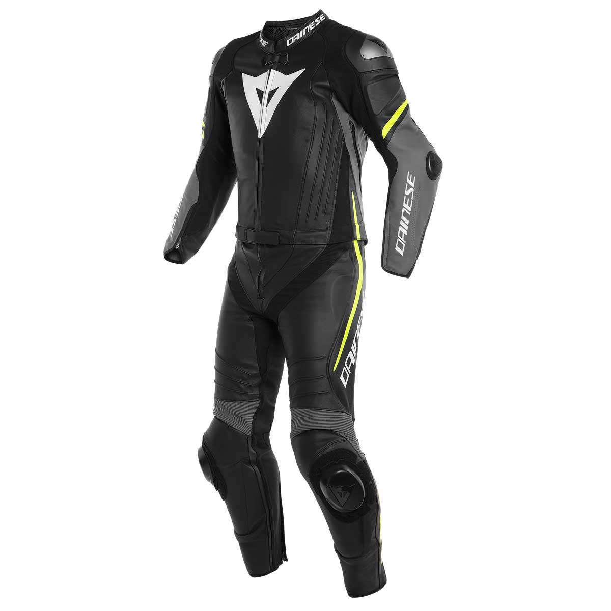 Dainese Tuta Laguna Seca 4 2pcs nero grigio giallo fluo