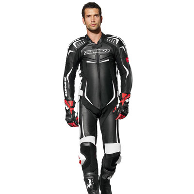 Spidi TRACK WIND PRO Motorrad-Lederkombi Professional Voll Schwarz