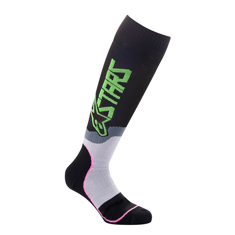 Calze Alpinestars Mx Plus 2 verde rosa