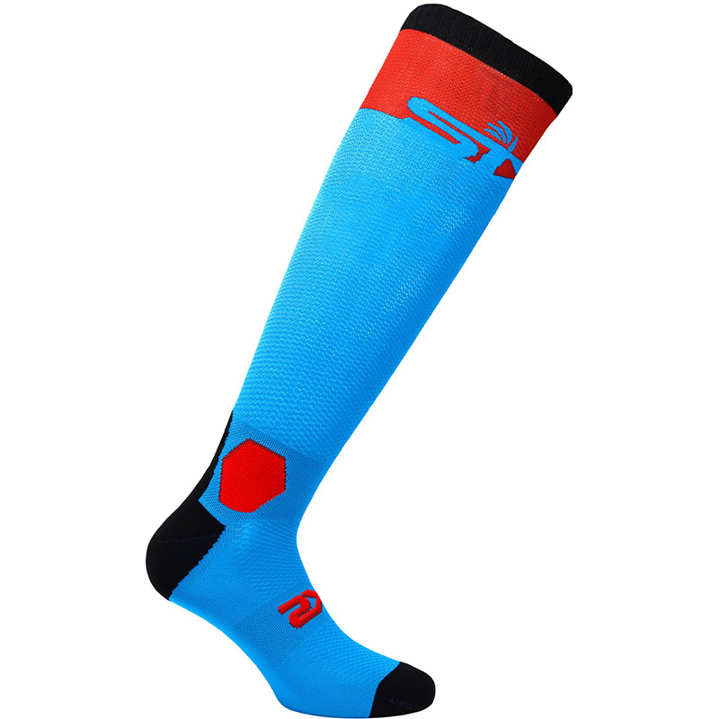 Six2 Long Racing Socks Turquoise Red