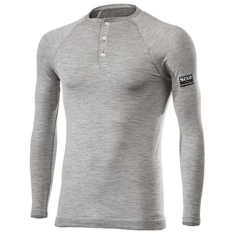 Maglia SIX2 Serafino Merinos wool grigio