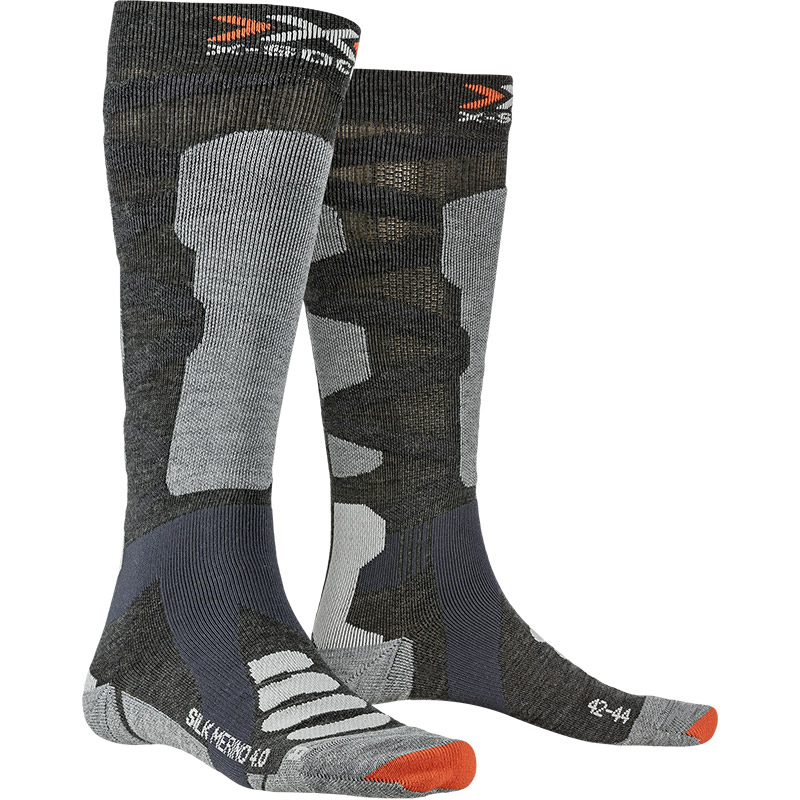 Chaussettes X-Bionic Ski Silk Merino 4.0 gris