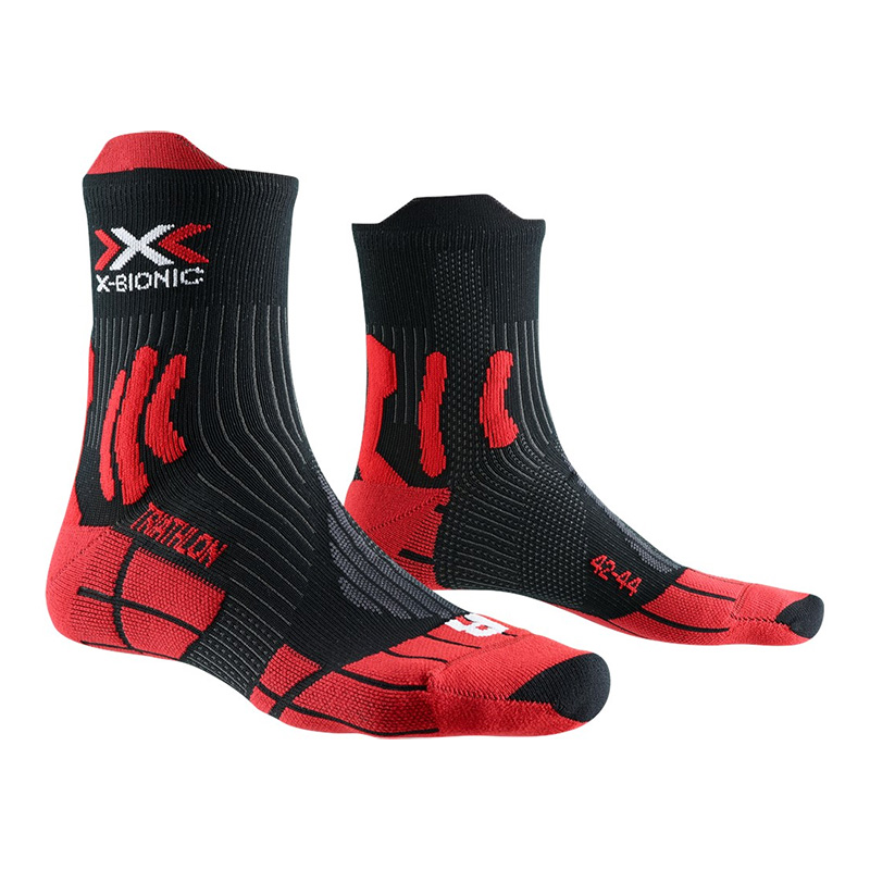 Chaussettes X-Bionic Triathlon 4.0 rouge noir