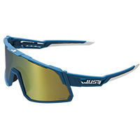 Gafas de sol Just-1 Sniper azul blanco espejo oro