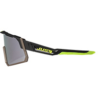 Just-1 Sniper Sunglasses Black Yellow Grey Mirrored