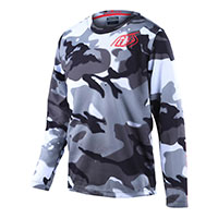 Troy Lee Designs Flowline Spray LS Kindertrikot weiß