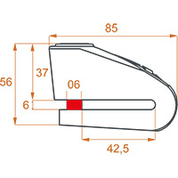 Kovix Kal6-bm Alarm Disc Lock Grey