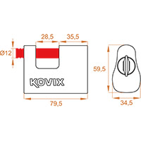 Candado de alarma Kovix KBL12 gris