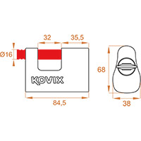 Kovix Kbl16 Slide Lock Grey - 2