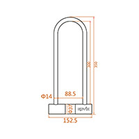 Kovix Ktl14-300 U-lock Black - 2