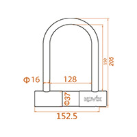 Kovix KTL16-210 U-Lock negro