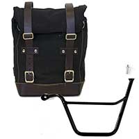 Unidad Garage Side Pannier Canvas + Subchasis izquierdo Triumph Scrambler / Bonneville black brown