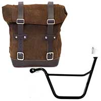 Unidad Garaje encerado Suede Side Pannier + Left Subframe Triumph Scrambler / Bonneville colorado brown