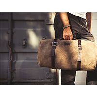 Unit Garage Borsa Duffle Kalahari 25l Crosta Di Cuoio Grigio - img 2