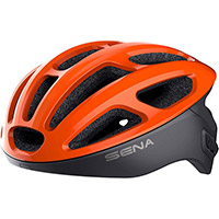 Casco de Ciclismo Sena R1 Smart Onyx Eletric Tangerine