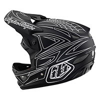 Troy Lee Designs D3 Fiberlite Spiderstripe Helmet Black - 2