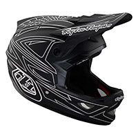 Troy Lee Designs D3 Fiberlite Spiderstripe Helmet Black - 4
