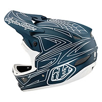 Casque Troy Lee Designs D3 Fiberlite Spiderstripe Bleu