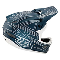 Troy Lee Designs D3 Fiberlite Spiderstripe Helmet Blue - 3