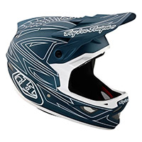 Troy Lee Designs D3 ファイバーライト スパイダーストライプ ヘルメット ブルー - 4