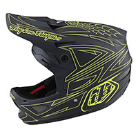 Troy Lee Designs D3 Fiberlite Spiderstripe Yellow