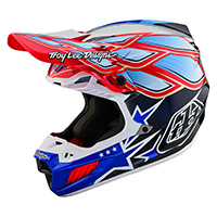 Casco Troy Lee Designs Se5 Carbon Wings Blu Rosso