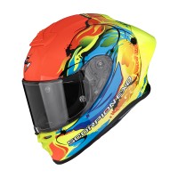 Casque Scorpion Exo R1 Evo 2 Air Thrust bleu jaune