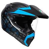 Agv Ax9 Antartica Nero Matt Cyan Blu