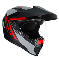 Casque Agv Ax9 Refractive Adv Rouge Carbone Mat