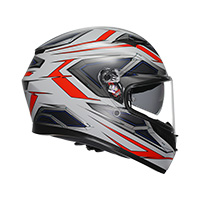 AGV K3 E2206 スペース ヘルメット ホワイト マット レッド フルオ - img 2