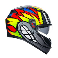 Casque AGV K3 E2206 Birdy 2.0 gris jaune rouge - 2