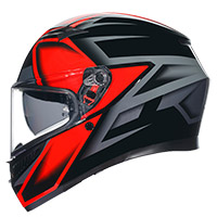 Casque Agv K3 E2206 Compound Noir Rouge