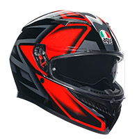 Casco AGV K3 E2206 Compound negro rojo