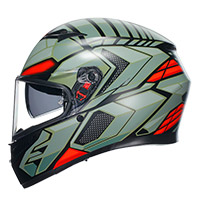 AGV K3 E2206 ディセプト ヘルメット ブラック グリーン レッド - 3