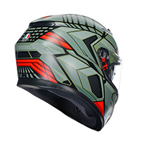 AGV K3 E2206 ディセプト ヘルメット ブラック グリーン レッド - 4