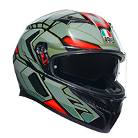 Casco AGV K3 E2206 Decept negro verde rojo