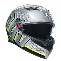 Casco AGV K3 E2206 Fortify grigio nero giallo