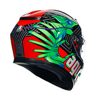 AGV K3 E2206 カマレオン ヘルメット ブラック レッド グリーン - 4