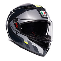 Agv K3 E2206 Shade Helmet Grey Yellow Fluo