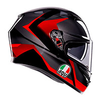 Casco AGV K3 E2206 Striga negro mate gris rojo