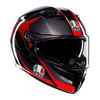 Casque Agv K3 E2206 Striga Noir Gris Rouge Mat