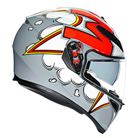 Agv K-3Svバブルヘルメットグレーホワイトレッド