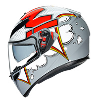 Agv K-3 Sv Bubble Helm grau weiß rot - 3