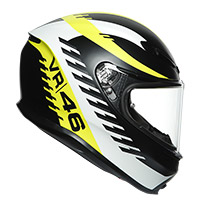 Casque AGV K6 Rapid 46 noir mat blanc jaune - 2