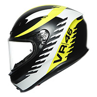 Casco AGV K6 Rapid 46 negro opaco blanco amarillo - 3